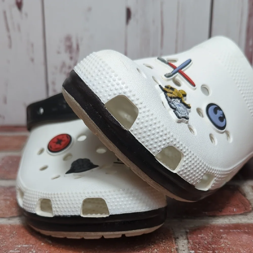 Disney Parks Star Wars Crocs Clogs 2024 Black White Men's 7 Women's 9 HTF Charms